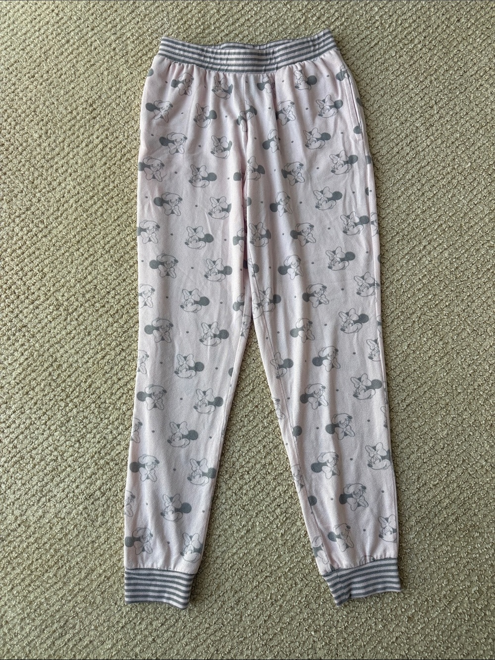 Disney Pink and Gray Minnie Mouse Pajama Bottoms size XS